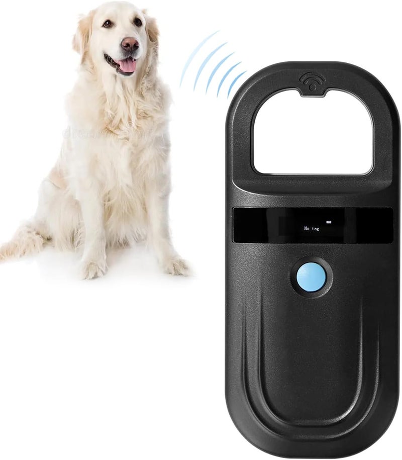 Chazcool Microchip Reader, Pet Microchip Scanner with Display Screen Supports FDXB (ISO11784 / 11785) and EMID, Scanner for Dogs Cats Pigs Animal (Black) - Image 1